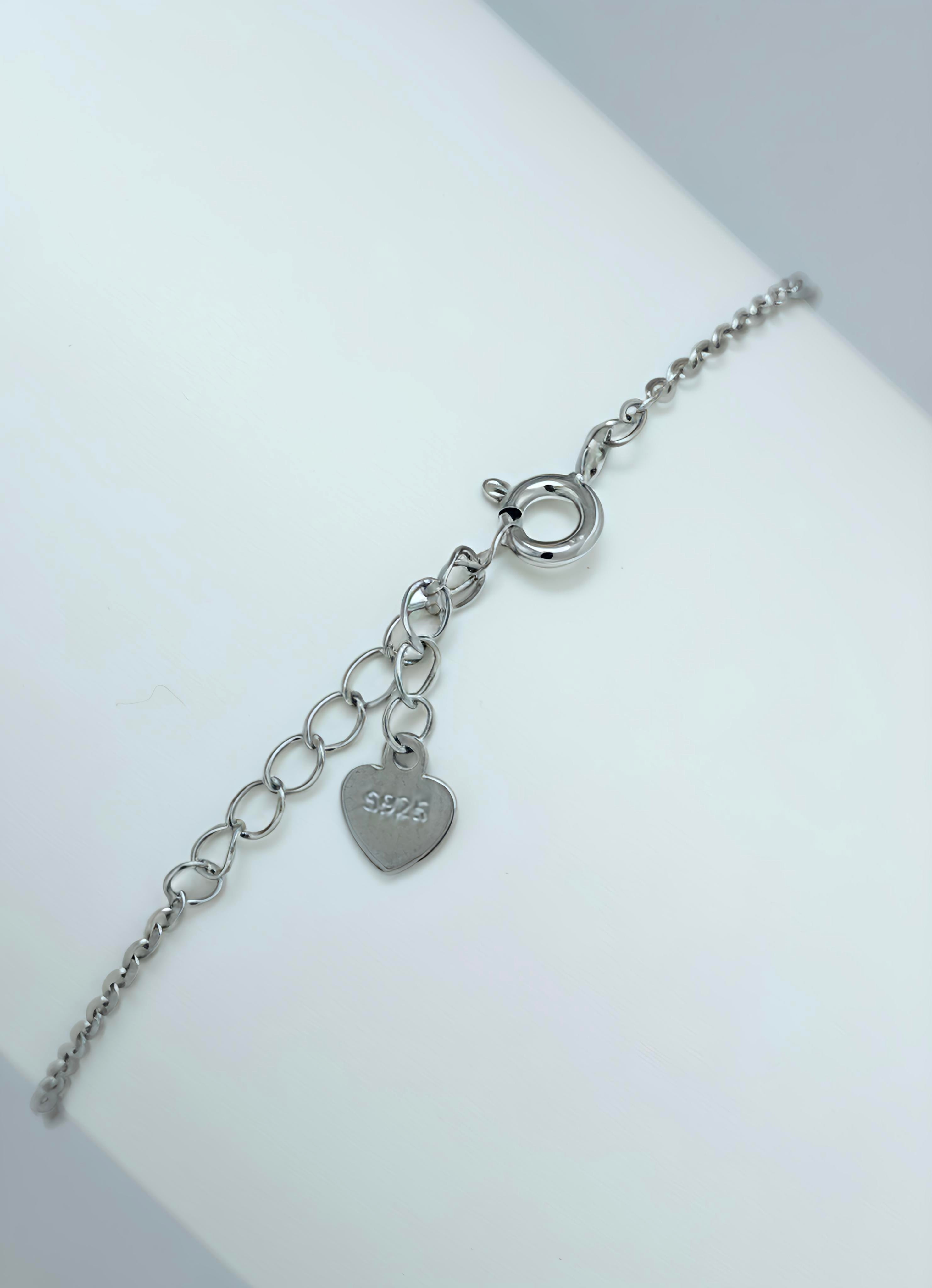 ✨ 1 Carat Moissanite Bezel-Set Silver Bracelet